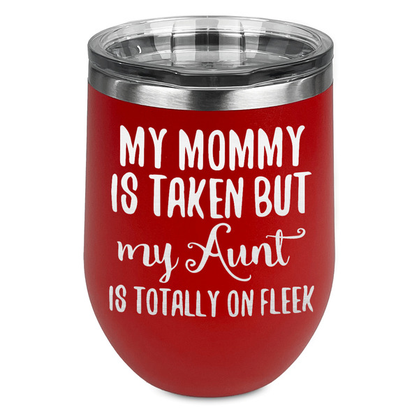 Custom Aunt Quotes and Sayings Stemless Stainless Steel Wine Tumbler - Red - Single Sided