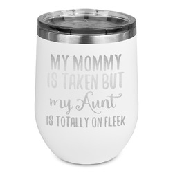 Aunt Quotes and Sayings Stemless Stainless Steel Wine Tumbler - White - Double Sided
