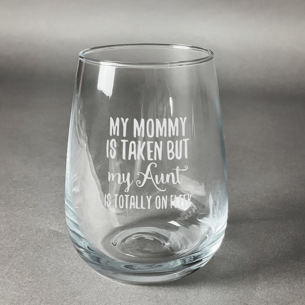 Custom Aunt Quotes and Sayings Stemless Wine Glass (Single)