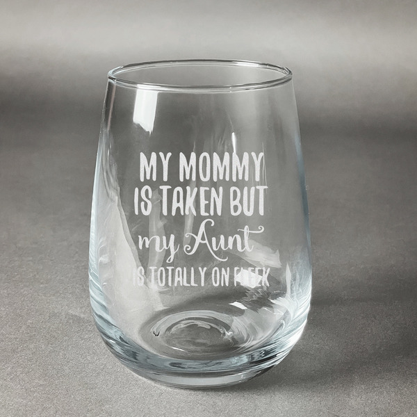 Custom Aunt Quotes and Sayings Stemless Wine Glass - Engraved