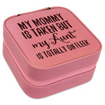 Aunt Quotes and Sayings Travel Jewelry Boxes - Pink Leather