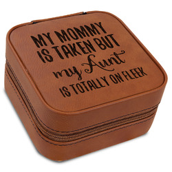 Aunt Quotes and Sayings Travel Jewelry Box - Rawhide Leather