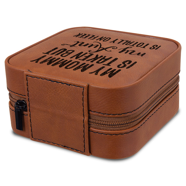 Aunt Quotes and Sayings Travel Jewelry Boxes - Leatherette - Rawhide - View from Rear