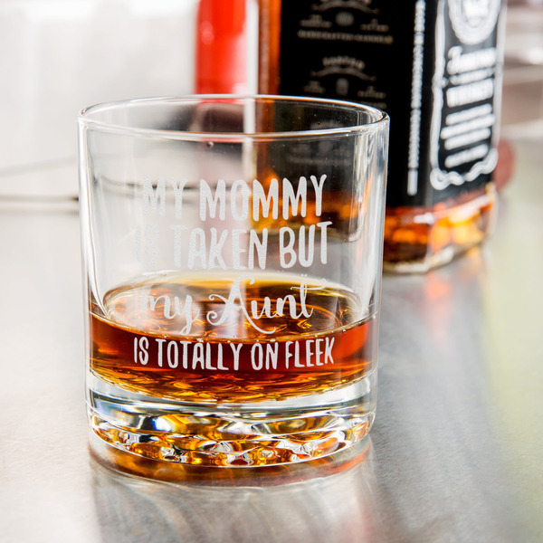 Aunt Quotes and Sayings Whiskey Glass - Jack Daniel's Bar - in use