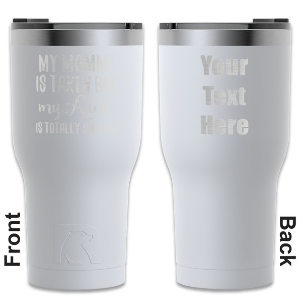 Custom Aunt Quotes and Sayings RTIC Tumbler - White - Engraved Front & Back (Personalized)