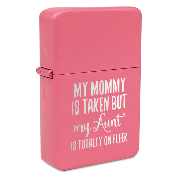 Custom Aunt Quotes and Sayings Windproof Lighter - Pink - Double Sided & Lid Engraved