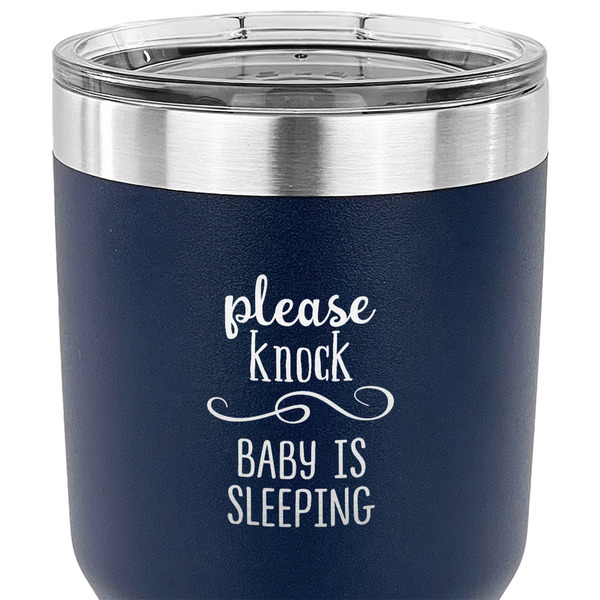Baby Quotes 30 oz Stainless Steel Ringneck Tumbler - Navy - CLOSE UP