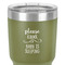 Baby Quotes 30 oz Stainless Steel Ringneck Tumbler - Olive - Close Up