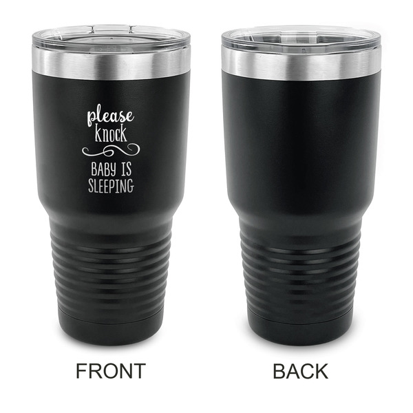Baby Quotes 30 oz Stainless Steel Ringneck Tumblers - Black - Single Sided - APPROVAL