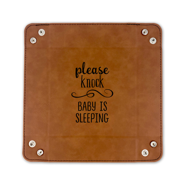 Baby Quotes 6" x 6" Leatherette Snap Up Tray - FLAT FRONT
