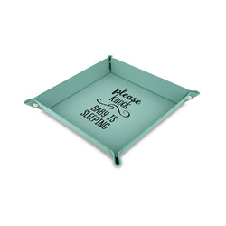 Baby Quotes 6" x 6" Teal Faux Leather Valet Tray