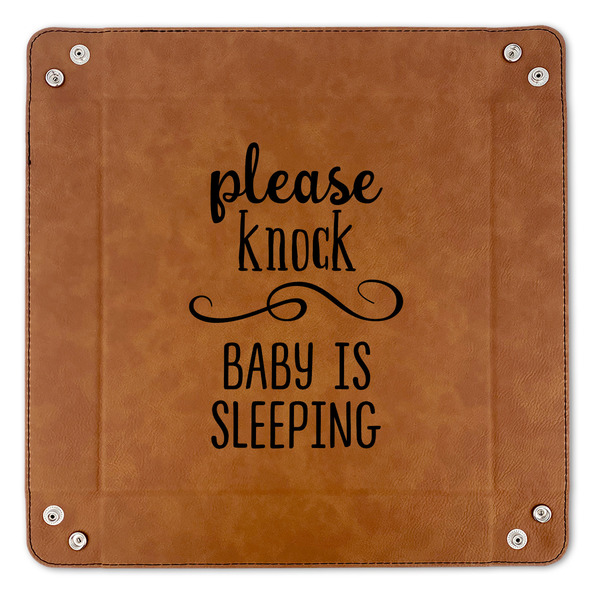 Baby Quotes 9" x 9" Leatherette Snap Up Tray - APPROVAL (FLAT)