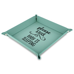 Baby Quotes 9" x 9" Teal Faux Leather Valet Tray