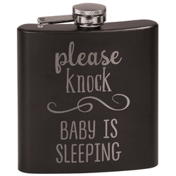 Baby Quotes Black Flask Set