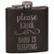 Baby Quotes Black Flask - Engraved Front
