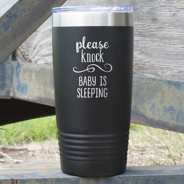 Custom Baby Quotes 20 oz Stainless Steel Tumbler - Black - Double Sided