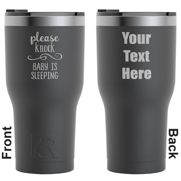 Custom Baby Quotes RTIC Tumbler - Black - Engraved Front & Back (Personalized)