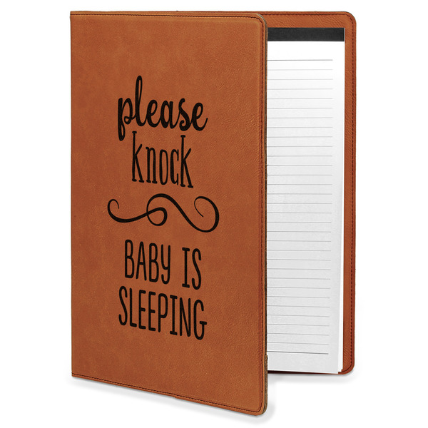Custom Baby Quotes Leatherette Portfolio with Notepad - Large - Double Sided