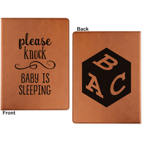Baby Quotes Cognac Leatherette Portfolios with Notepad - Small - Double Sided- Apvl