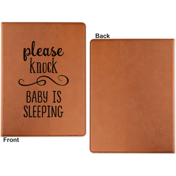 Baby Quotes Cognac Leatherette Portfolios with Notepad - Small - Single Sided- Apvl