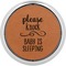 Baby Quotes Cognac Leatherette Round Coasters w/ Silver Edge - Single