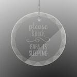 Baby Quotes Engraved Glass Ornament - Round