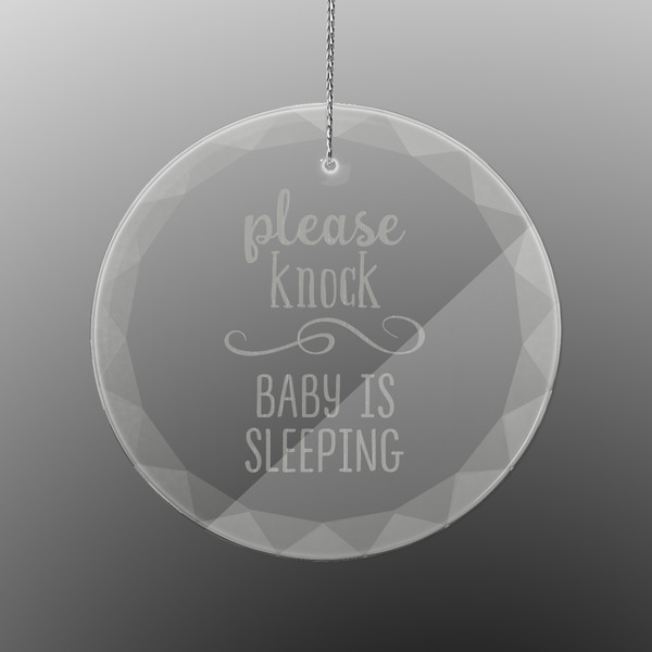 Custom Baby Quotes Engraved Glass Ornament - Round