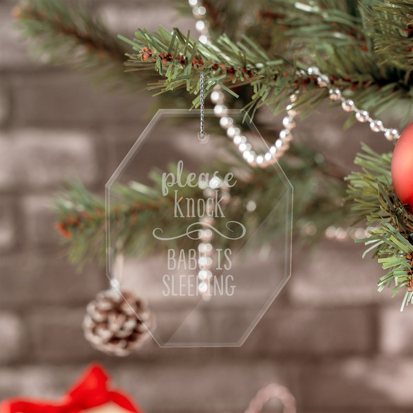 Baby Quotes Engraved Glass Ornaments - Octagon (Lifestyle)