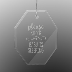 Baby Quotes Engraved Glass Ornament - Octagon