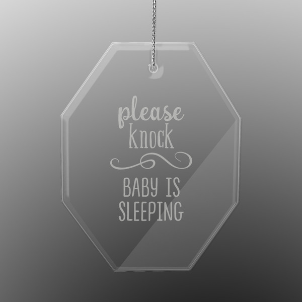 Custom Baby Quotes Engraved Glass Ornament - Octagon