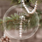 Baby Quotes Engraved Glass Ornament