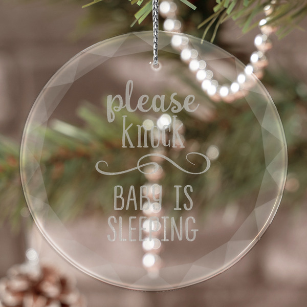Custom Baby Quotes Engraved Glass Ornament