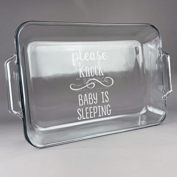 Custom Baby Quotes Glass Baking Dish with Truefit Lid - 13in x 9in