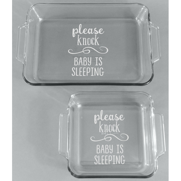 Baby Quotes Glass Baking Dish Set - FRONT