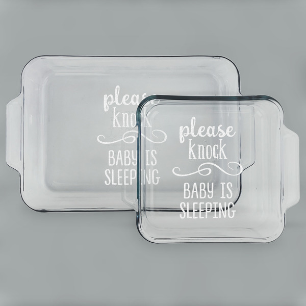Baby Quotes Glass Baking Dish Set - MAIN (set)