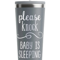 Baby Quotes RTIC Everyday Tumbler with Straw - 28oz - Grey - Single-Sided