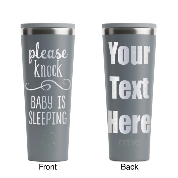Baby Quotes Grey RTIC Everyday Tumbler - 28 oz. - Front and Back