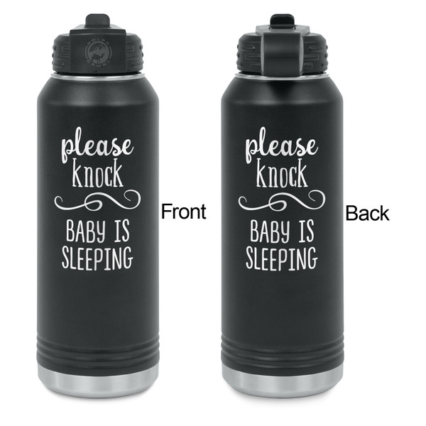 Baby Quotes Laser Engraved Water Bottles - Front & Back Engraving - Front & Back View