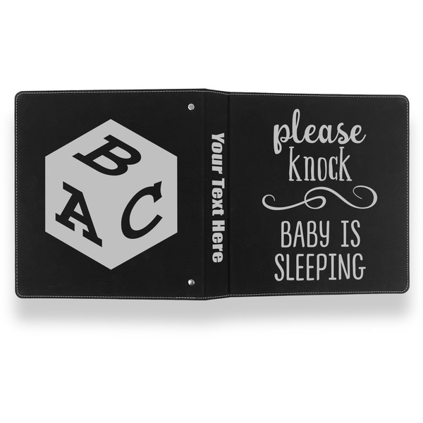 Baby Quotes Leather Binder - 1" - Black- Back Spine Front View