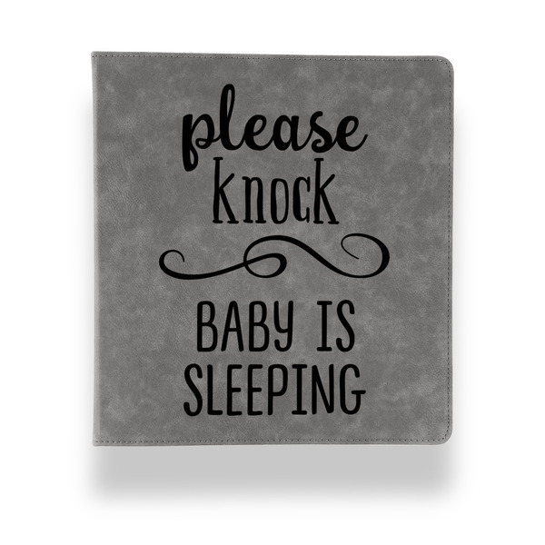 Custom Baby Quotes Leather Binder - 1" - Grey