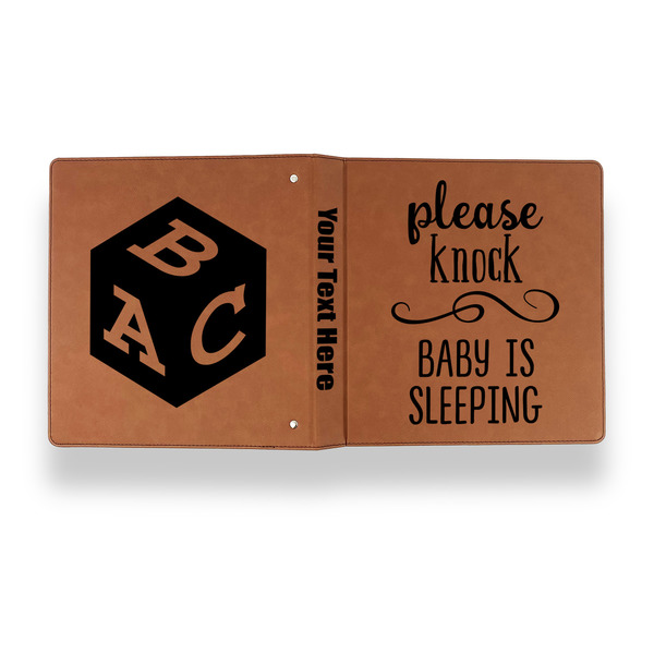 Baby Quotes Leather Binder - 1" - Rawhide - Back Spine Front View