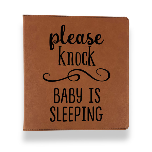 Custom Baby Quotes Leather Binder - 1" - Rawhide