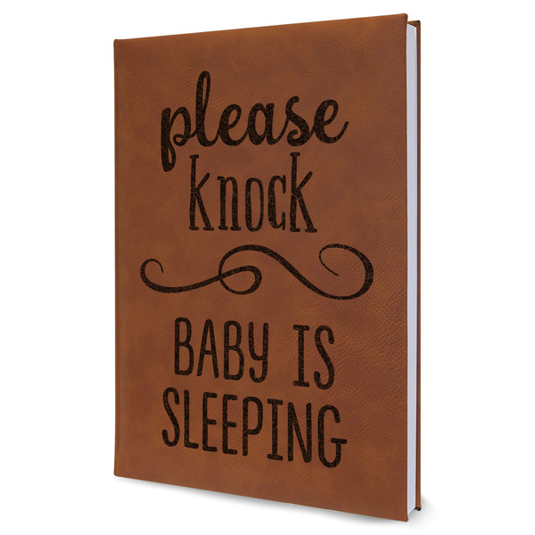 Custom Baby Quotes Leather Sketchbook - Large - Double Sided