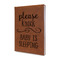 Baby Quotes Leather Sketchbook - Small - Single Sided - Angled View