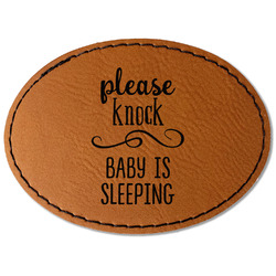 Baby Quotes Faux Leather Iron On Patch - Oval