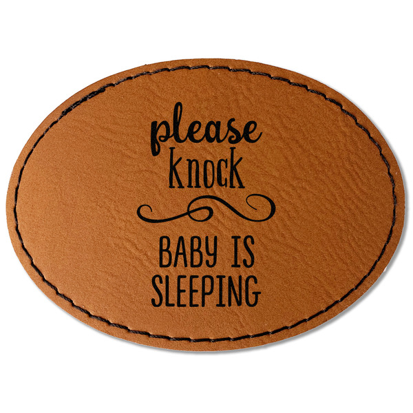 Custom Baby Quotes Faux Leather Iron On Patch - Oval