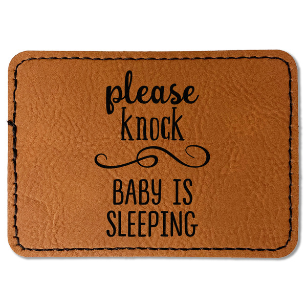Custom Baby Quotes Faux Leather Iron On Patch - Rectangle