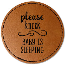 Baby Quotes Faux Leather Iron On Patch - Round