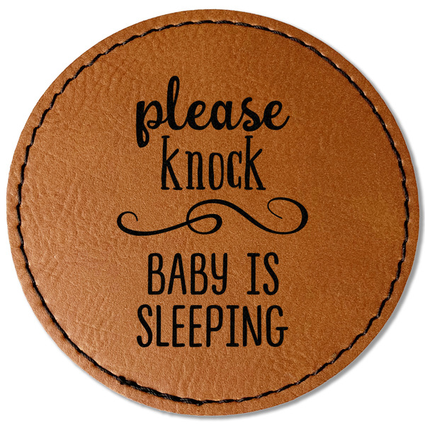 Custom Baby Quotes Faux Leather Iron On Patch - Round