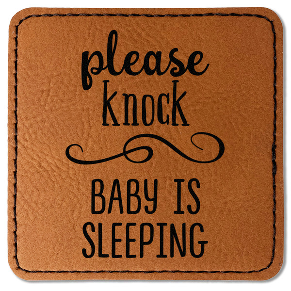 Custom Baby Quotes Faux Leather Iron On Patch - Square
